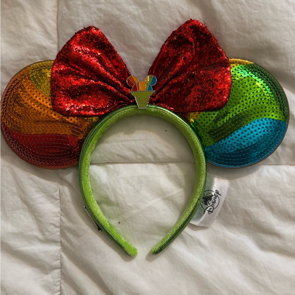 Disney Rainbow Shaved Ice Sequin Ears Headband